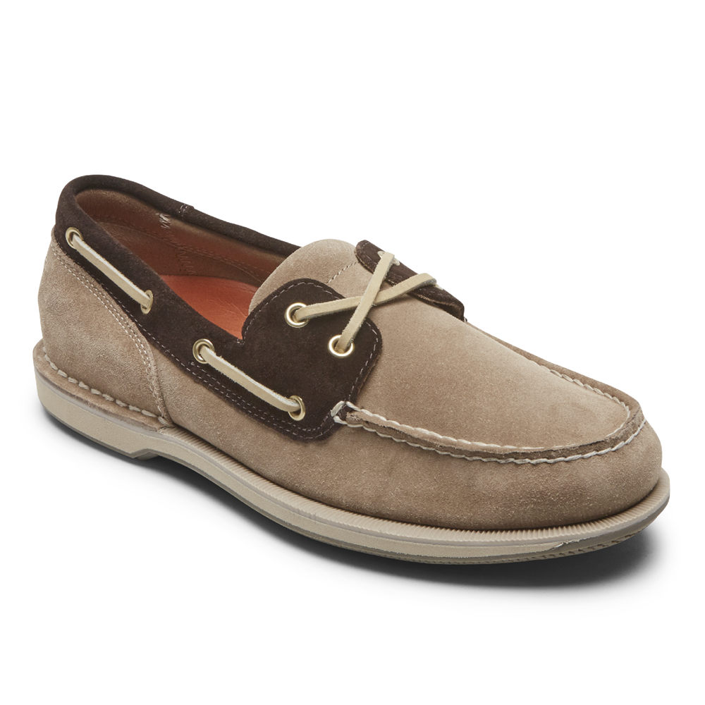 Rockport Mens Boat Shoes Grey - Perth - UK 391-SXKDJT